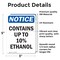 Signmission Contains Up To 10% Ethanol, 3.5 in W x Rectangle, Vinyl Decal OS-2PACK-NS-D-35-V-10806 - alternate 3